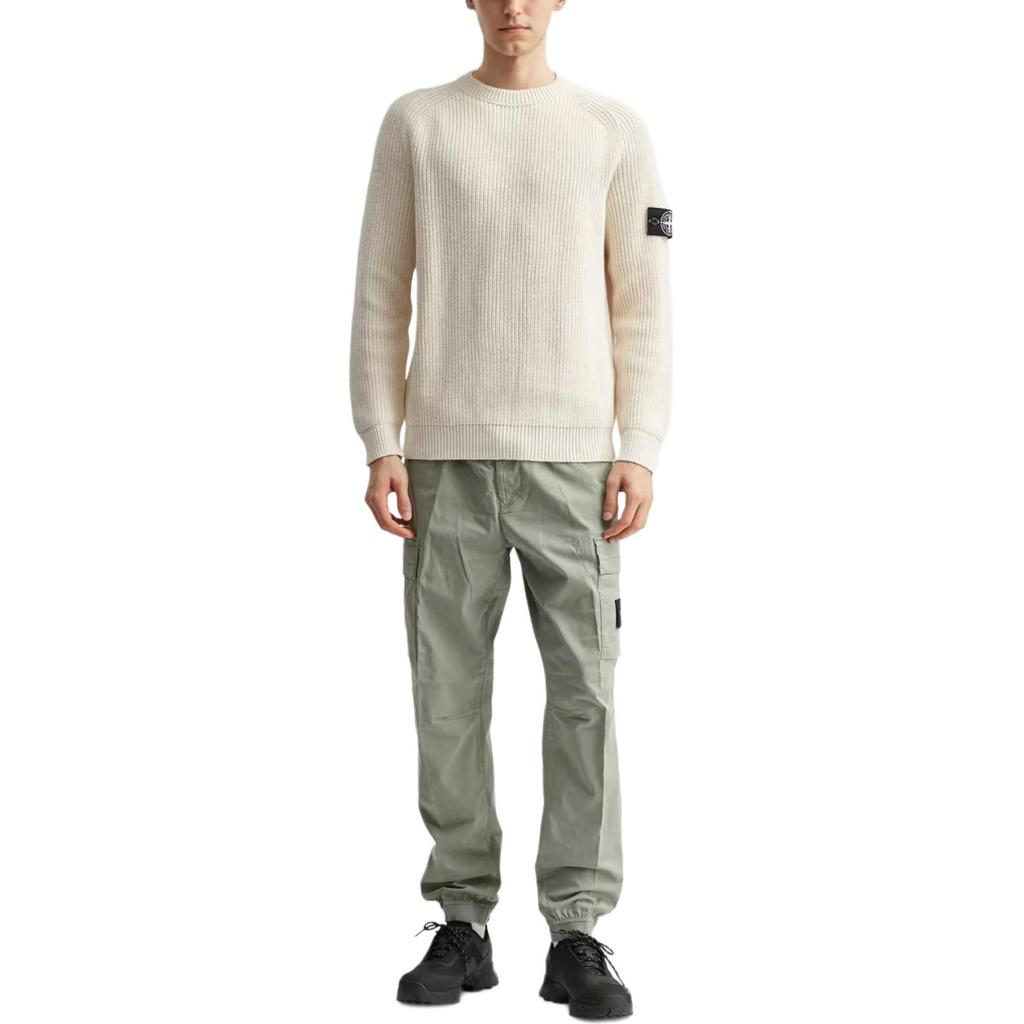 Stone Island Ss25 Crew Neck Pullover Knit Ribbed Edge Logo Casual Comfortable Solid Color Sweater Men sweater K2S155100012S00TA-V0093