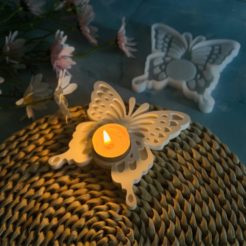Butterfly Candlestick Resins Moulds Candle Holder Silicone Molds for Table Home Decorations DIY Castings Moulds