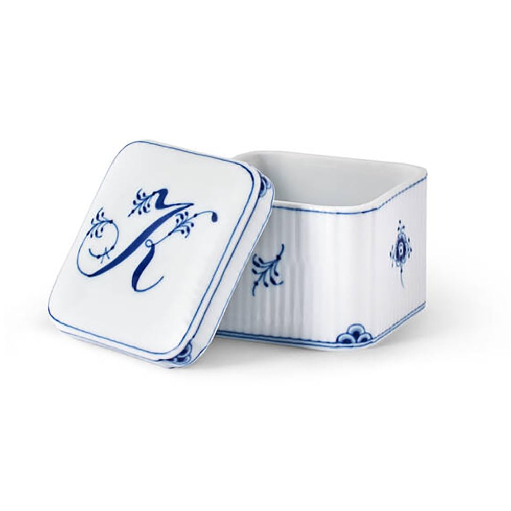 [Officially Imported] Royal Copenhagen Alphabet Collection Bonbonnière Square "K", 6cm Tall, 1075893