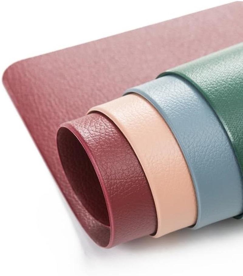 1/6/10PCS Placemats Leather Table Mats Waterproof Heat-Resistant Easy to Clean for Dining Table Set Kitchen Table Light Blue