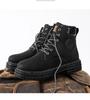 Men's Warm High-Top Winter Martin Boots: Trendy, Thick-Soled, Velvet-Lined Workwear Shoes