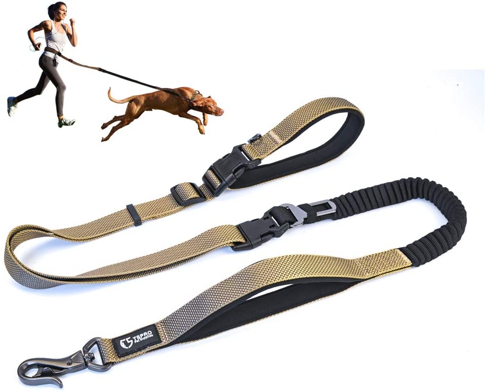 Shock‑Absorbing Bungee Hands‑Free Dog Leash Waist Belt Adjustable Nylon Pet Lead For Jogging Running Walking Large Medium Dogs