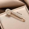 1Pc Jewelry Gift Exquisite Cardigan Clip Fashion Suit Pin Clothing Decoration Pearl Brooch Rhinestone