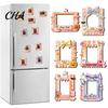 Picture Display Frames Halloween Photo Frame Refrigerator Magnet, Ghost Pumpkin Magnetic Wooden Decor Holder, Decorative for Holiday Party Kitchen