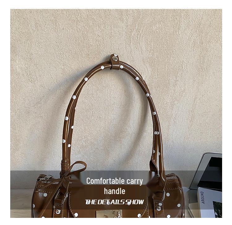 Women's 2026 Polka Dot PU One-Shoulder Crossbody Bag - Stylish & Simple Medium Size Handbag
