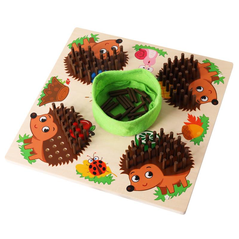 Sensory Wooden Hedgehog Training Set For Kids Brain And Motor Skills Enhancement