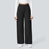 Fashion Women's Casual Solid Color Pocket Loose Slim Straight Suit Pants