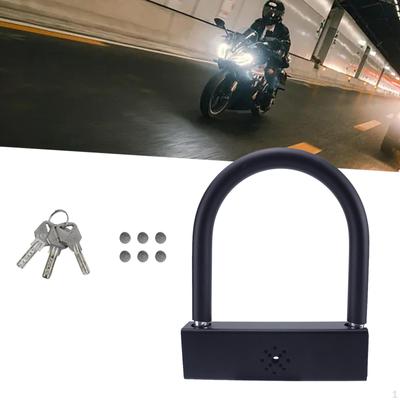 U Lock with Alarm Cycling Motorbike Riding Bicycles Gate Outside 3 Keys