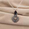 Black Onyx Gemstone 925 Sterling Silver Women Jewelry Elegant Pendant 1.8" For Thanksgiving/Anniversary Gift CP-45-18