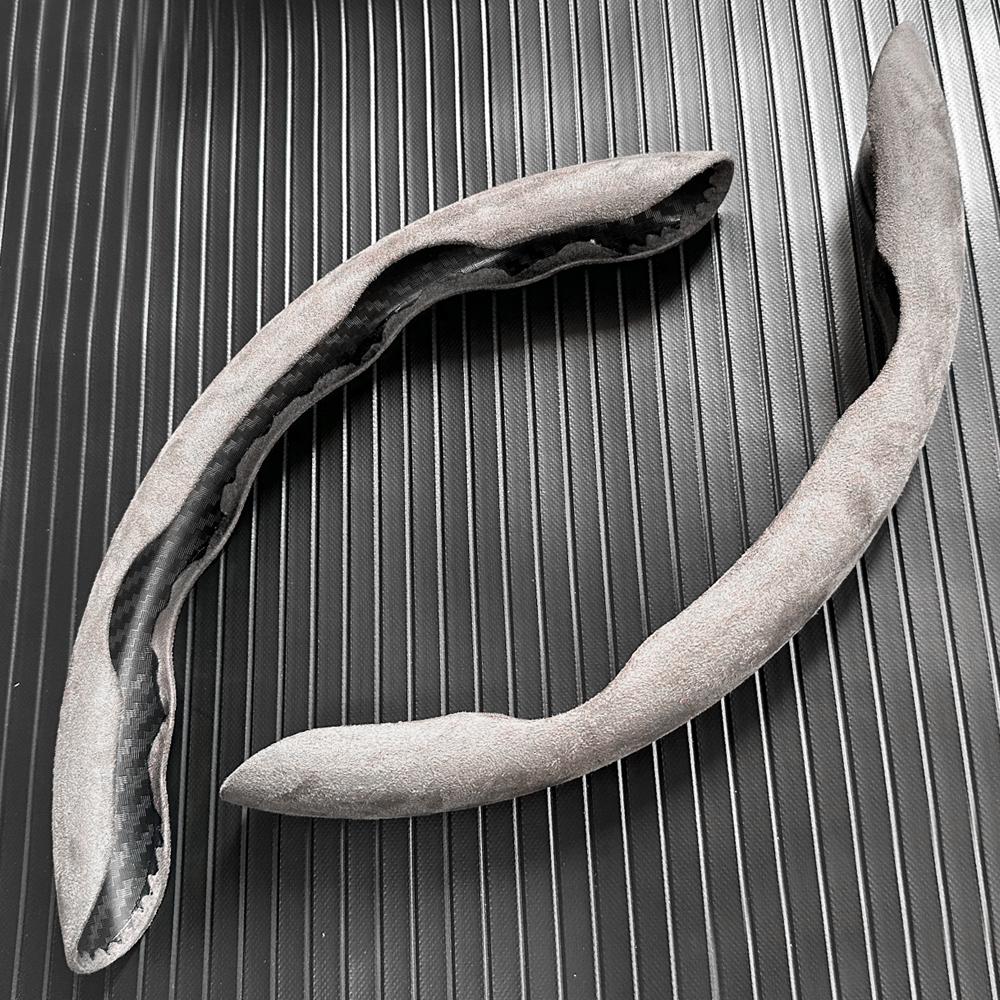 

Универсальная 38см оплетка на руль из углеродного волокна Нескользящая оплетка для карт Ручка-бустер для автомобильного руля Защитный чехол