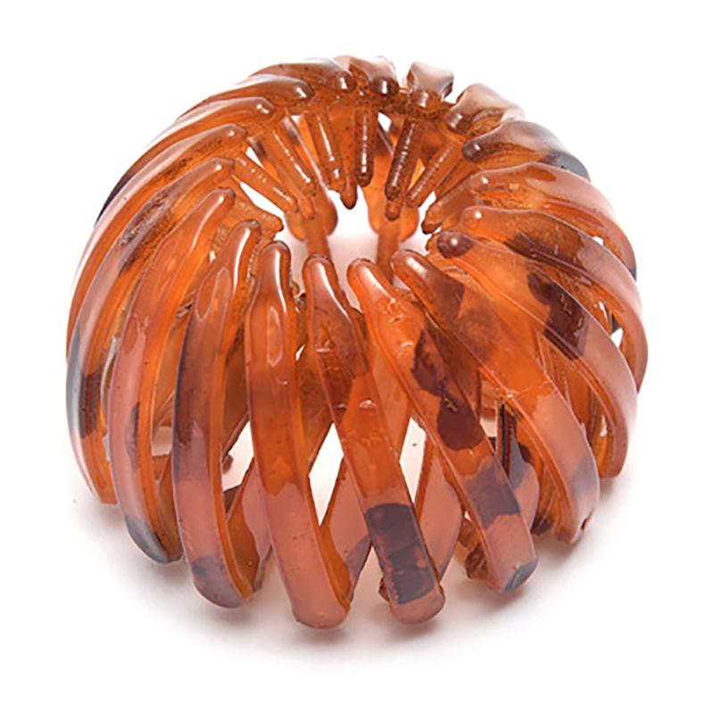 Pince à cheveux chignon en forme de nid d'oiseau en plastique extensible vintage géométrique pour faire des chignons, pinces à cheveux, support queue de cheval pour filles