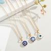 Retro Turkey Evil Eye Necklace For Women Resin Blue Eye Hand Rhinestone Heart Pendant Choker Clavicle Chain Ethnic Lucky Jewelry
