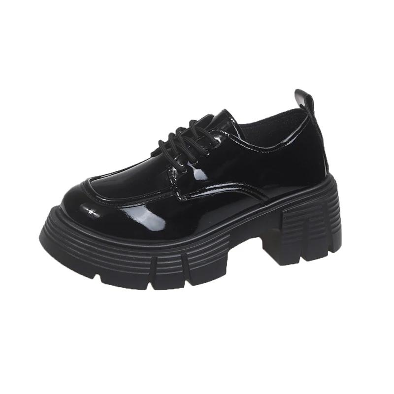 Fashion Spring New Thick Heel Shoes Women's Fashion Round Head Deep Mouth Front Strap Thick Sole Anti-slip Wear-resistant Single Shoes