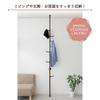 Belca Clothes Tension Pole Hanger with 6 Base Diameter X Height Tension Adjustable Clothes Rack, Easy-to-Use Hooks, 6.5cm 190-255cm, Brown, Type,
