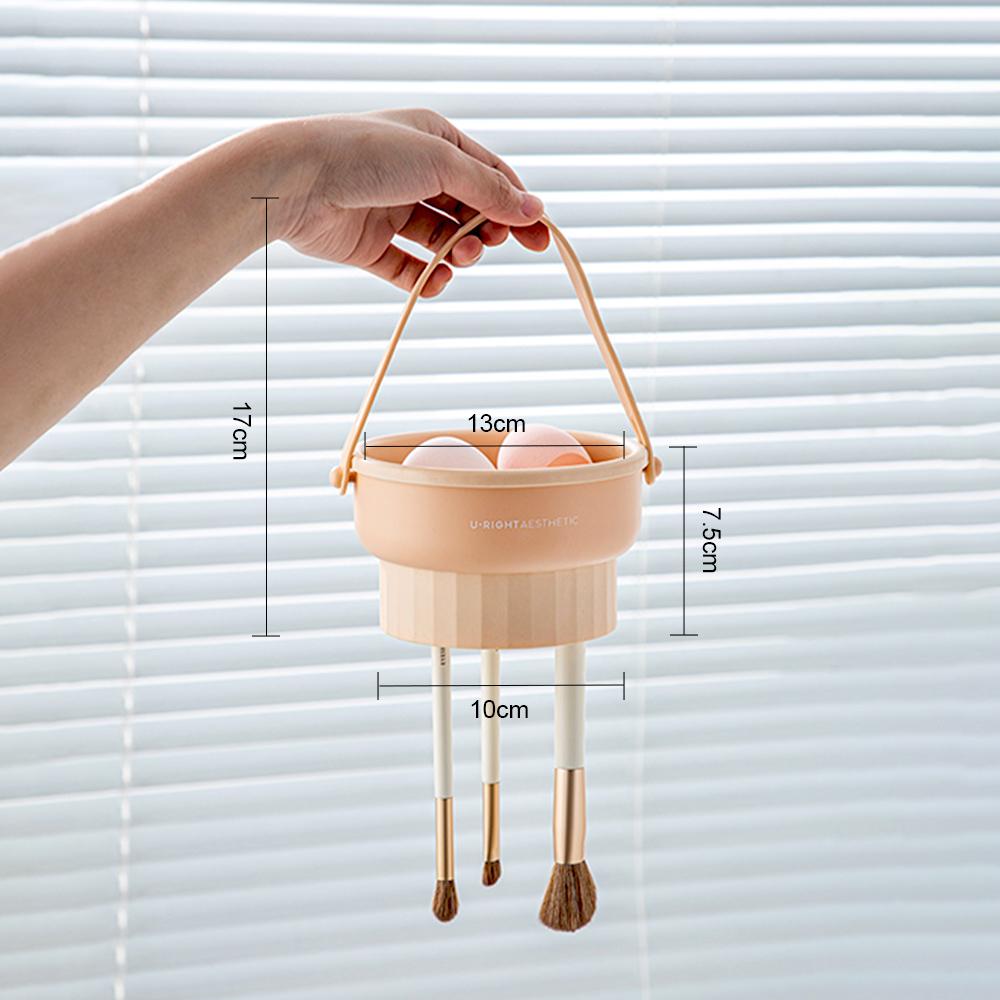 

Органайзер для макияжа, коробка для хранения косметики с крышкой, держатель для кистей для макияжа, органайзер для ванной комнаты, силиконовое средство для чистки кистей для макияжа