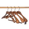 Cintres en Bois de Hêtre avec Pinces pour Pantalons - Épais, Élargis pour Manteaux et Costumes