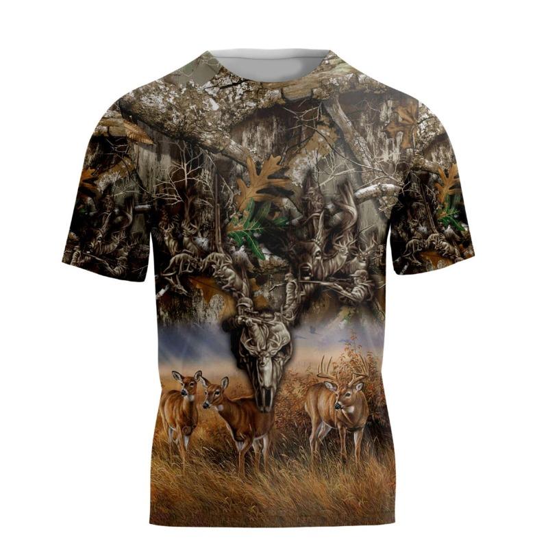 Personalized Name Wolf / Deer Hunting 3D All Over Printed Men's Fashion t shirt Summer Unisex Casual short sleeve T-shirt TX299