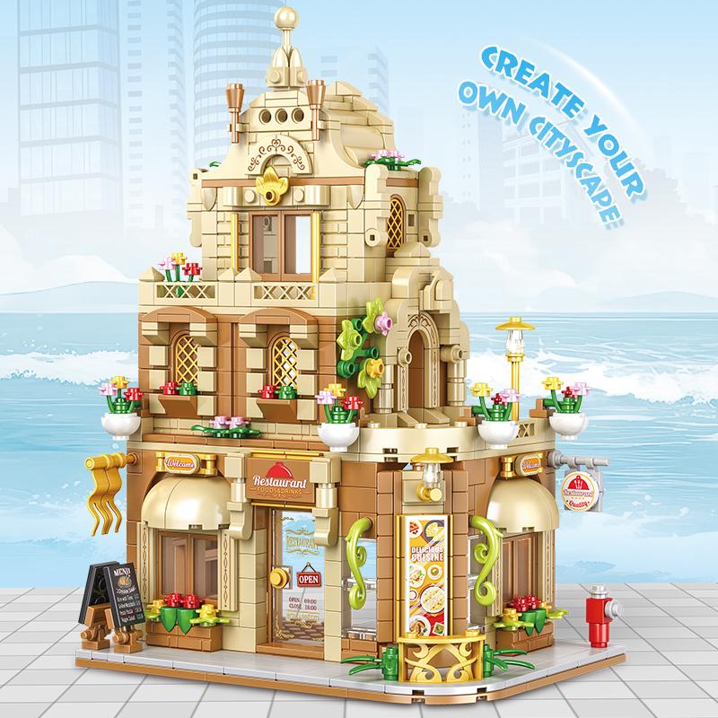 

Серия Город Строительные блоки Вид улицы Ресторан Модель дома Подарок для девочек мальчиков Рождество День рождения Игрушки для детей