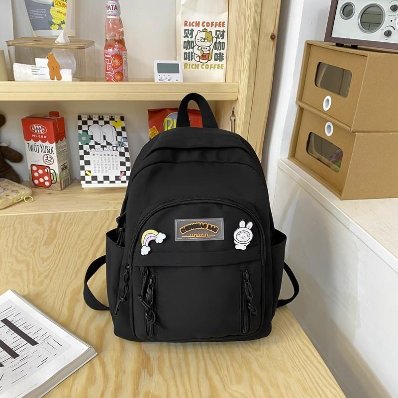 Blocked Simple Color Letter Decoration For Student Casual Backpacks For Daily