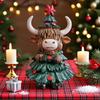 Highland Kuh Figur Weihnachten Highland Kuh Heimdeko Rustikales Niedliches Ornament für Wohnheim Bauernhaus Badezimmer Klassenzimmer Küche