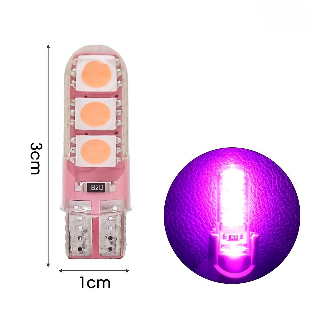 Super Bright LED Lens Daytime Running Light for Car - Universal T10 W5W Ice Blue Side Marker Light 5050 6SMD Bulb 1-50PCS