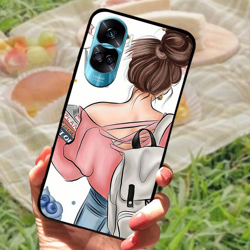 For Honor 90 Lite Case Honor90 Pro Silicone Painted Soft Black Cover for Huawei Honor 90 Pro Phone Shell 90Lite 5G Funda Coque