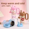 Capybara Cartoon Insulated Tumbler With Handle And Straw For Travel And Home Use