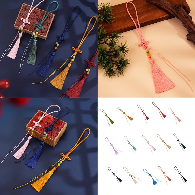 Colorful Tassels Keychain Pendant Phone Strap Chinese Knot Design Stylish Accessory For Keys Backpacks or Phones