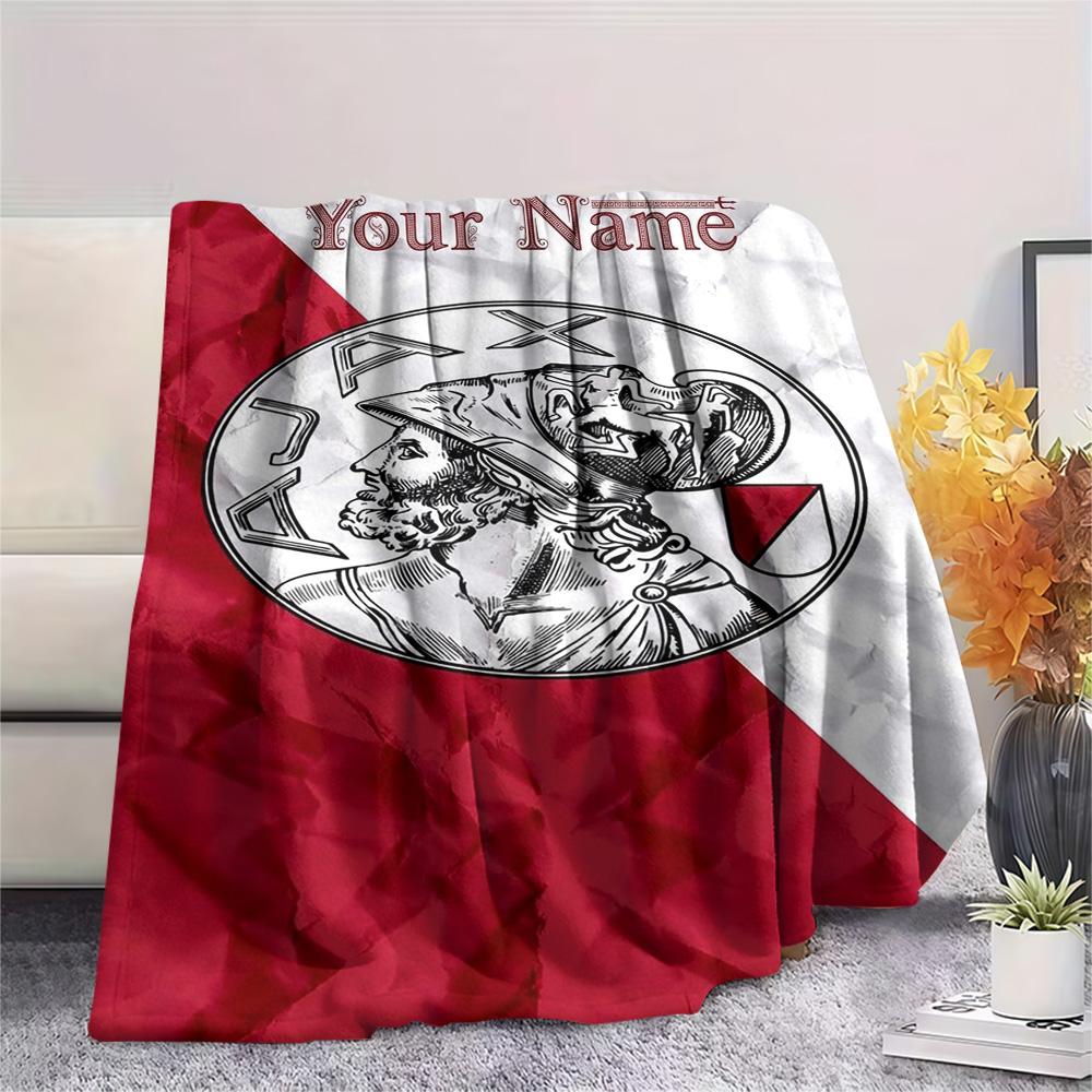 1PC Ajax Fan Gear Custom Name Patterned Flannel Blanket Suitable For All Seasons For Home Decor Warmth And Comfort Gifts Holiday Present