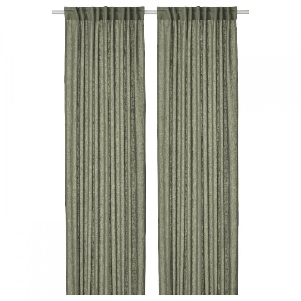 

IKEA DYT G Задние шторы 1 пара серо-зеленые 145x250 см