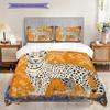 Leopard Sheep Pattern Bedding Quilt Set Quilt Cover Pillowcase Home Decoration Birthday Gift (1 * duvet cover + 2 * pillowcase, without core)