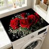 Vivid Pattern Absorbent Drain Mat Non-Slip Washing Machine Dust Cover Pad for Small Space Laundry Area Use