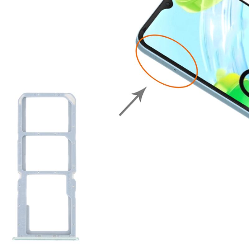 For Realme C30 4G Dual SIM Card+TF Card Tray Holder Replacement Part (without Logo)