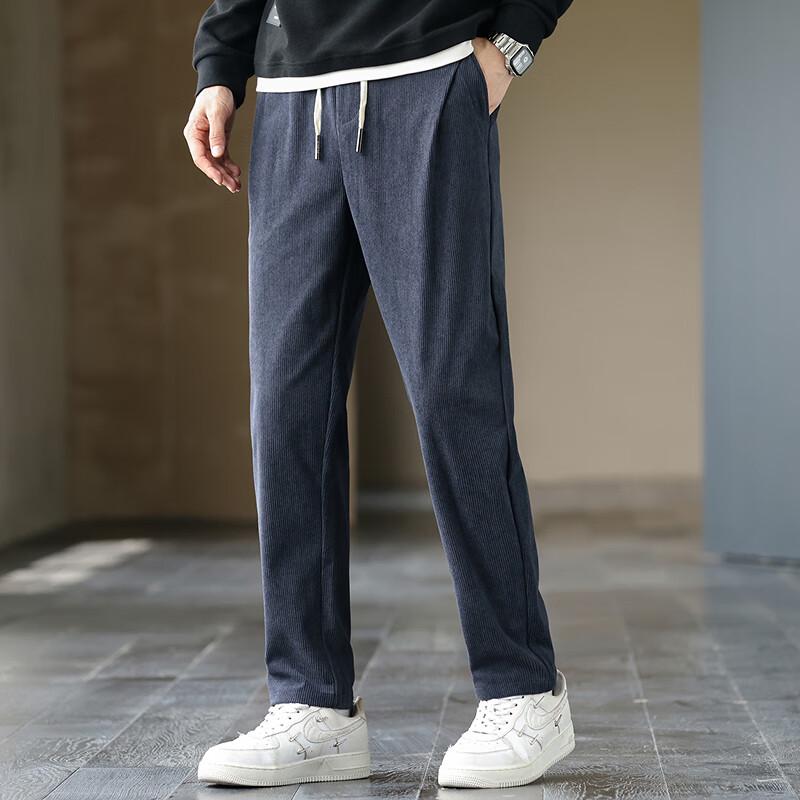 FAPAI Men's Thickened Warm Straight Fit Casual Pants