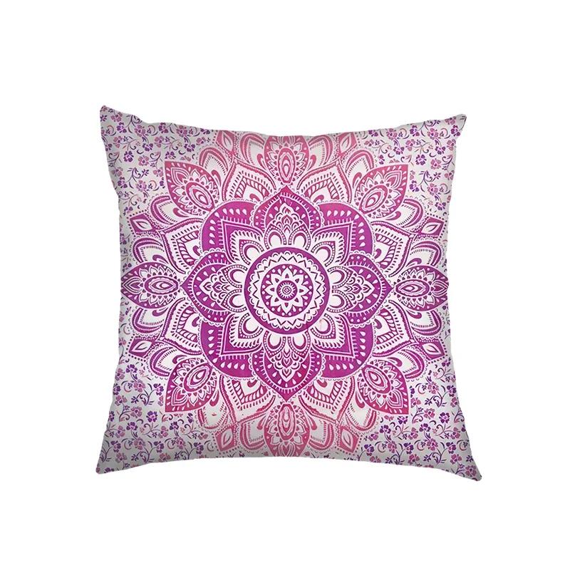 Mandala Floral Print Pillow Case Turkish Blue Evil Eye Cushion Sofa Cases Home Square Throw Pillow Cover Living Room Decoration