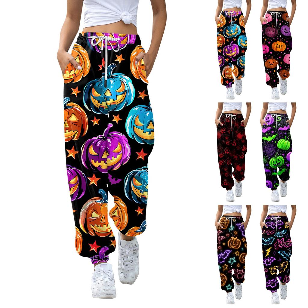 Women's Casual Fashion Sweatpants Halloween Printed Casual Pants