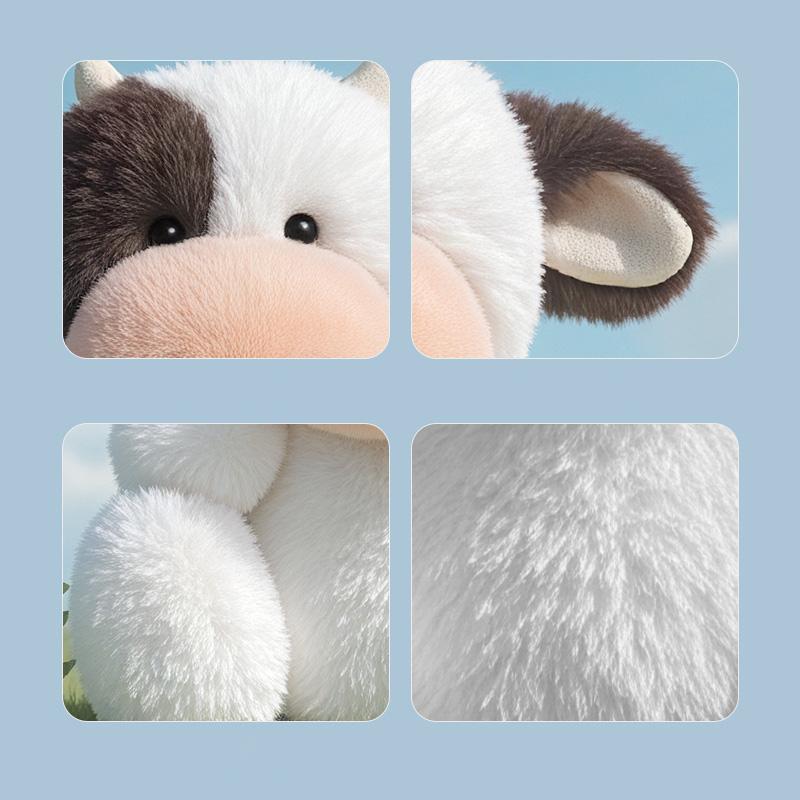 Kawaii Milk Cow Stuffed Animal Doll Toy Cute Milk Cow Pillow Cartoon Stuffed Animal Toy Kids Appease Toys Birthday Gift