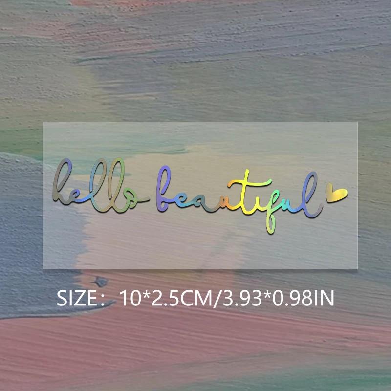10*2.5cm Hello Beautiful Mirror Sticker Hello Beautiful Personalized Decorative Sticker