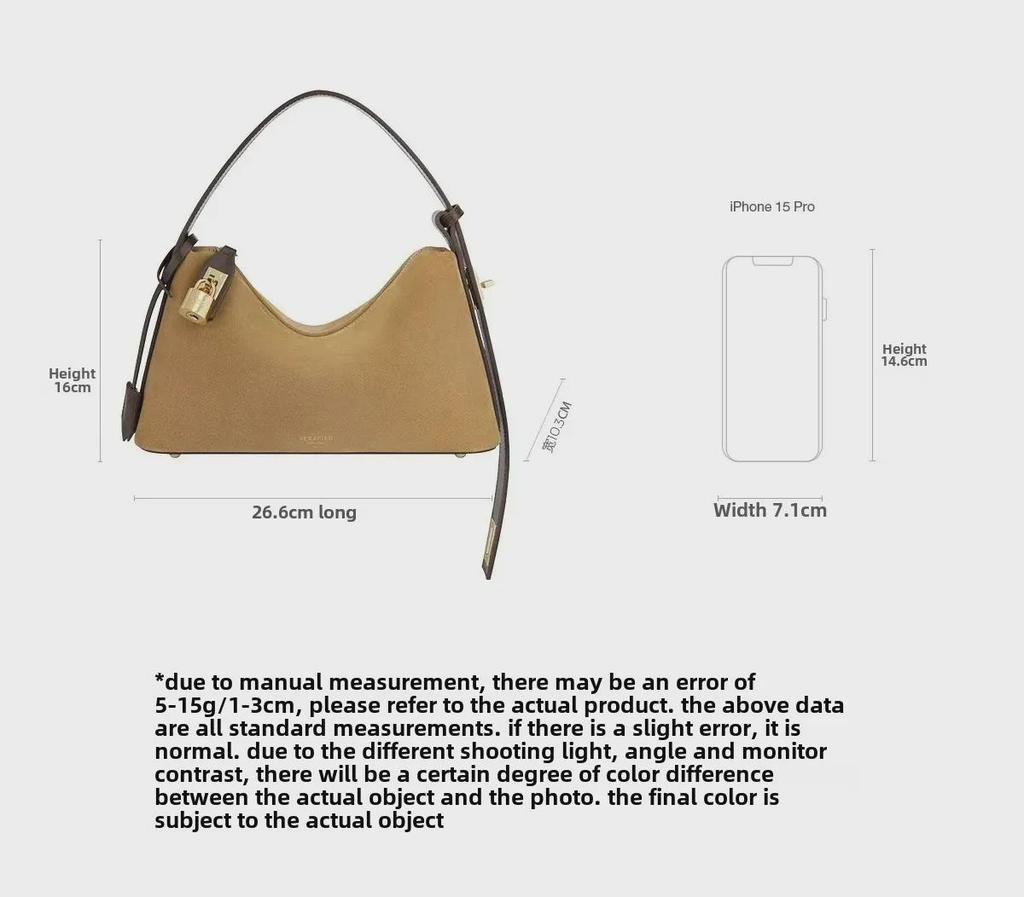 Elegante französische Halbmond-Schulter- und Handtasche im Blogger-Stil