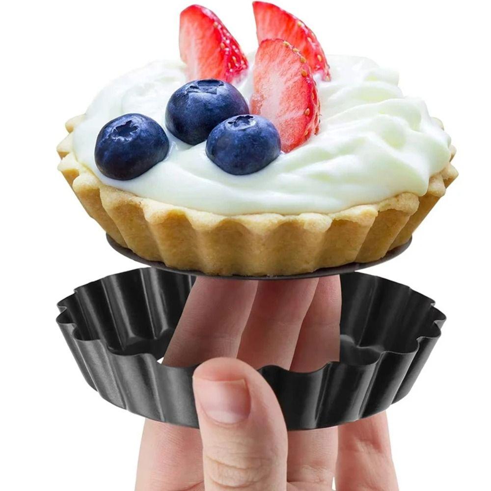 Tart Pans Removable Bottom Non-Stick Molds Easy Clean Loose Bottom Pizza Mould Heavy Duty Round Shape Cake Mould Home Baking