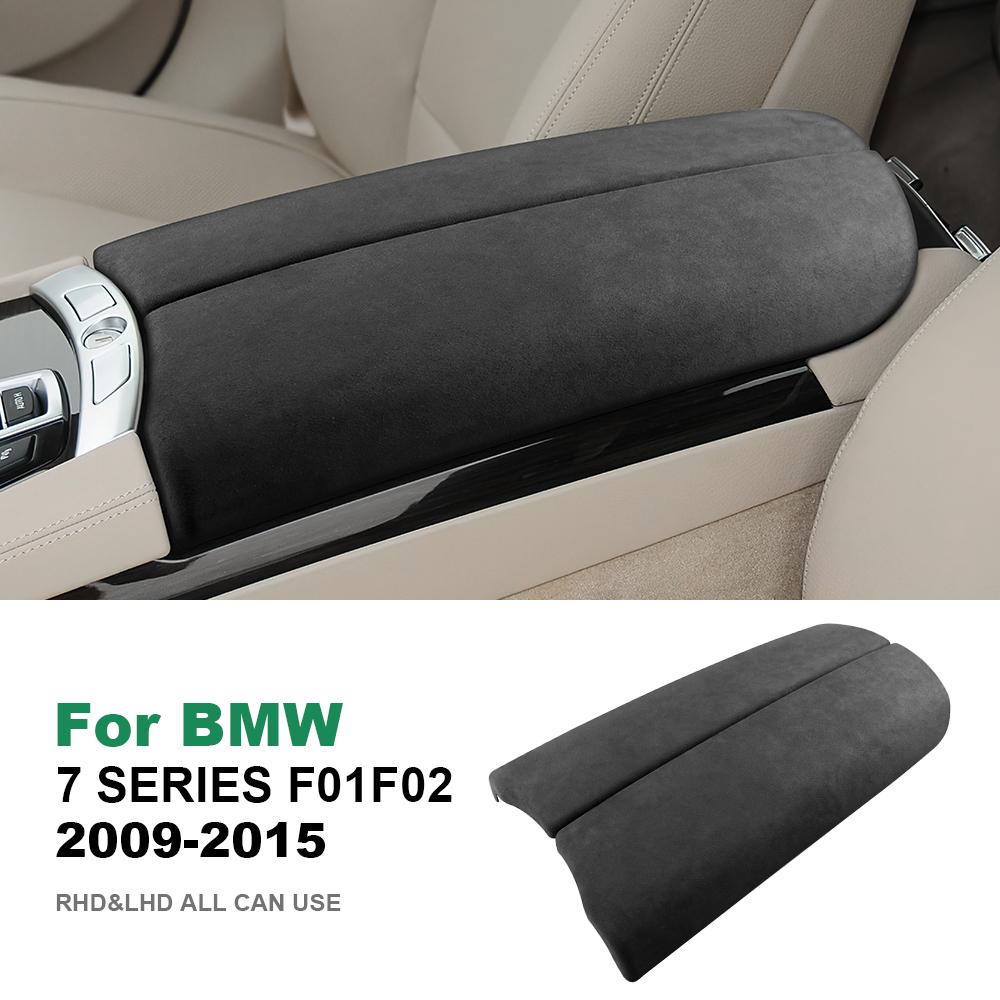 

for BMW 7 Series F01 F02 F03 F04 2009 2010 2011 2012 2013 2014 2015 Car Center Console Armrest Trim Cover Italian Premium Suede Black Armrest