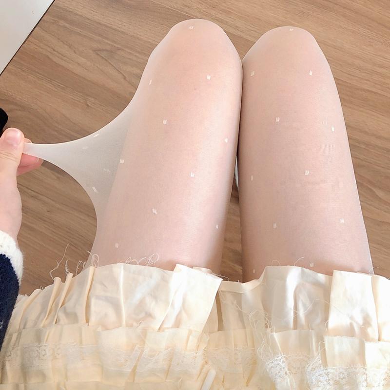 Sheer Kawaii Hosiery Ultra Thin Medias New Jk Lolita Girl Thigh High Pantyhose Red Heart Print Women Tights Nylon Body Stockings