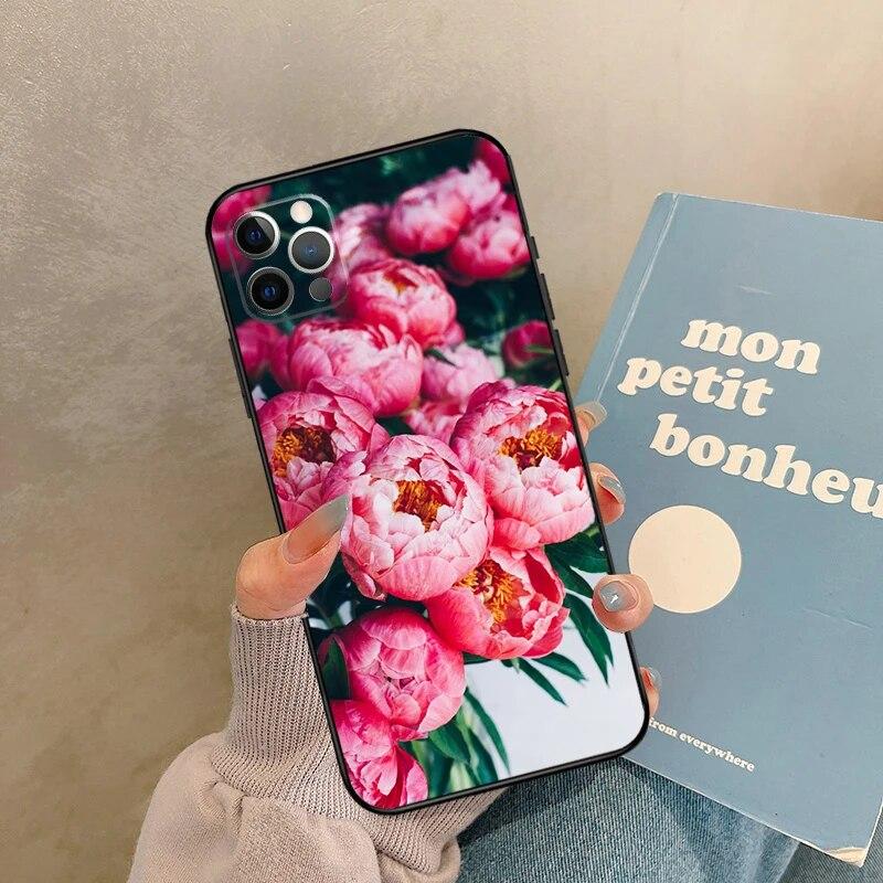 

Розовый фиолетовый чехол для телефона с изображением пиона для iPhone Samsung Galaxy Redmi Xiaomi Oppo OnePlus Note SA 7 8 9 10 11 12 13 14 20 21 22 23 53 54 Pro Max Plus Ultra iPhone 6 or 6S