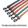 Engravable Microfiber Leather Dog Collar with Adjustable Anti-Lost Tag