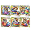 6Pcs Easter Egg Bunny Diamond Painting Greeting Card Kit Daily Wish Card for Friends 5D DIY Greeting Card for Easter Party Gift
