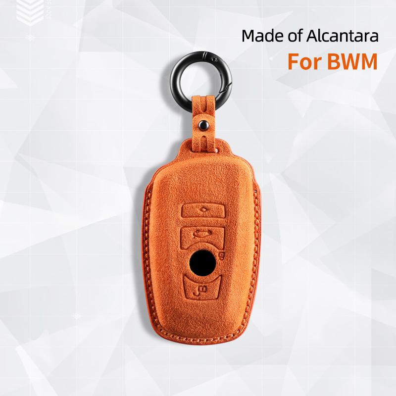 Alcantara Car Key Case Cover For BMW 1 2 3 5 7 Series X1 X3 X5 X6 F15 F16 F20 F22 F30 F32 G30 Keychain Auto Accessories