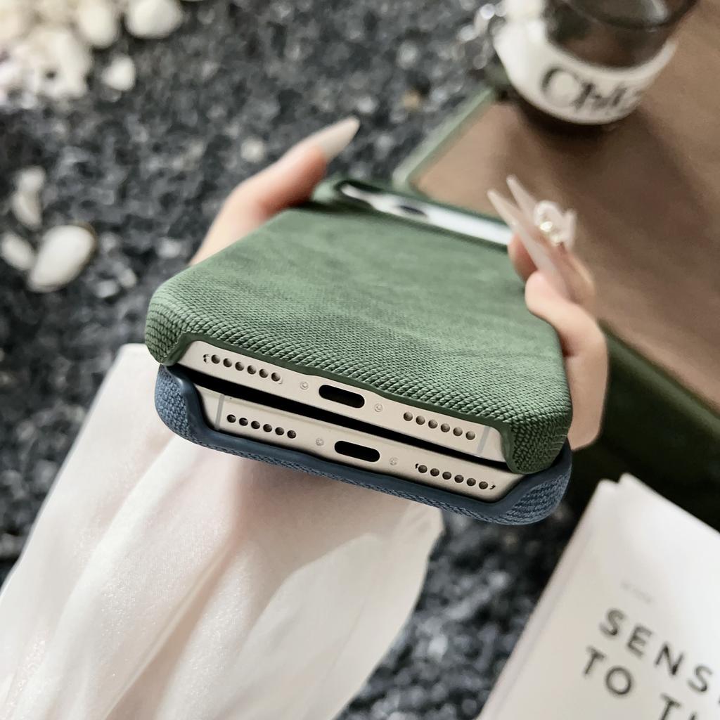 Denim Magnetic Phone Case for For Iphone 17 Air 16 1 Plus 14 13 Pro Max  Wireless Charge Shockproof Simple Protective Cover