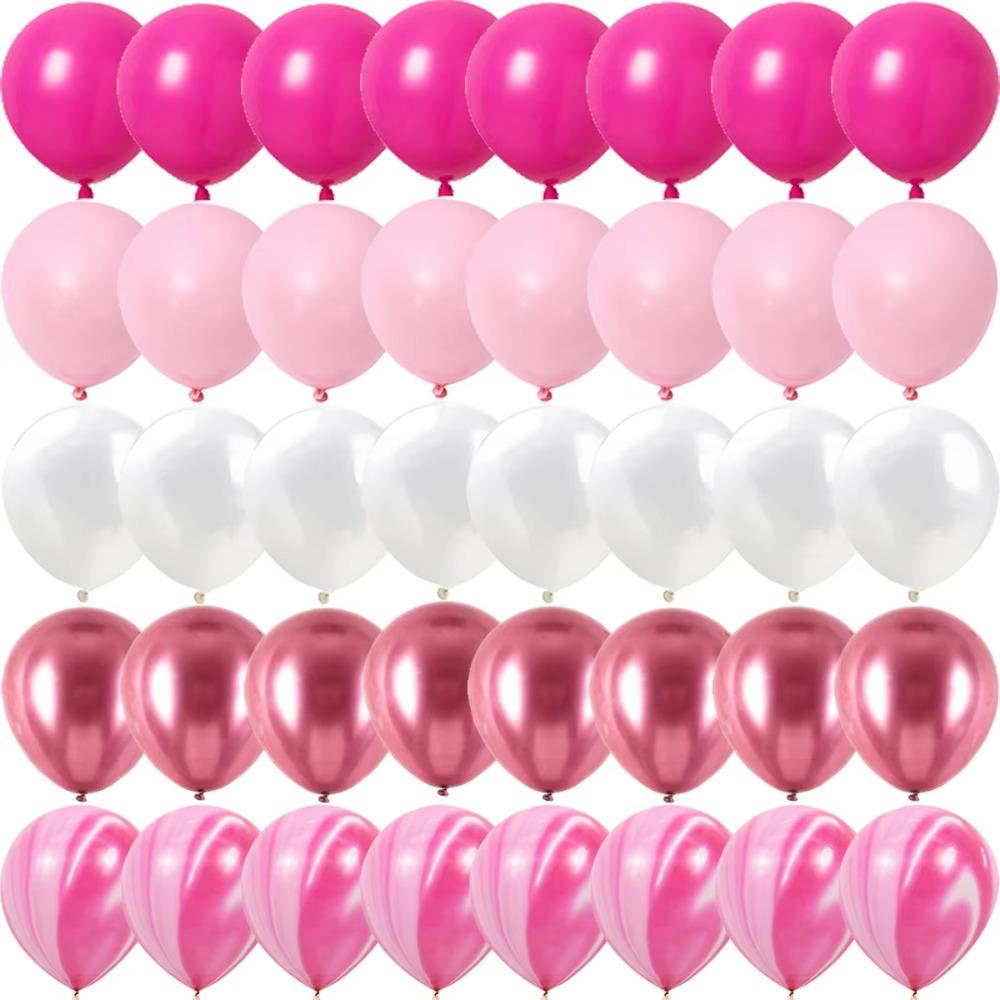 Rose Pink Metal Latex Confetti Confetti Balloons Wedding Decorations Matte Globos New Year Birthday Party Decorations