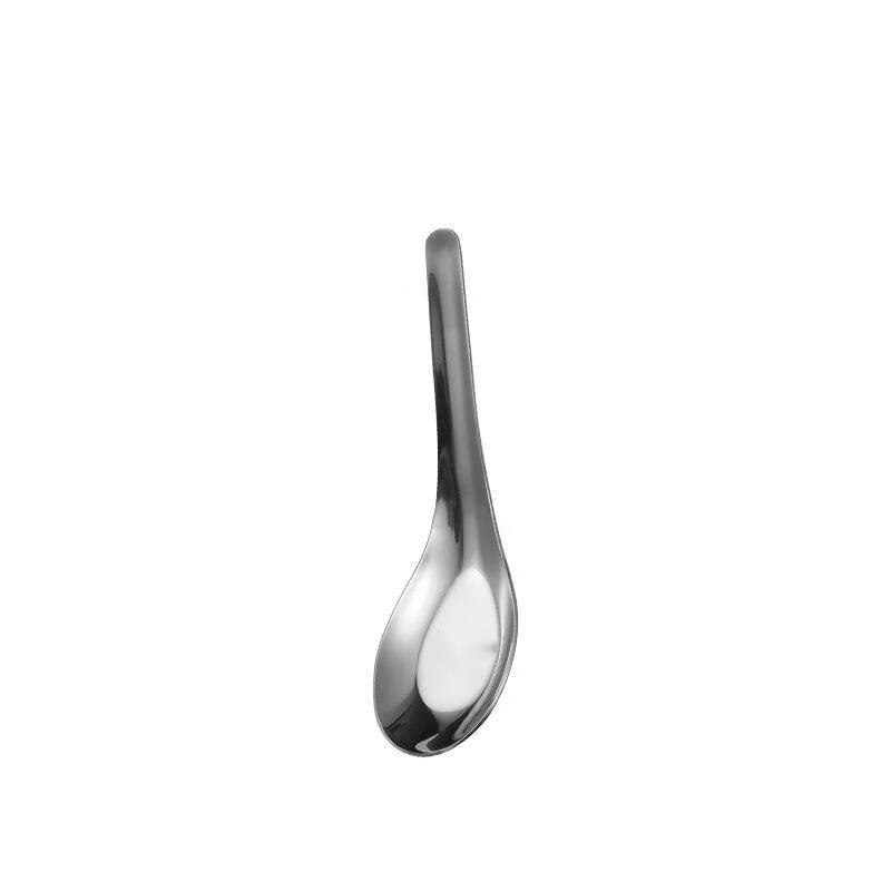 Thickened Stainless Steel Flat-Bottom Soup Spoons