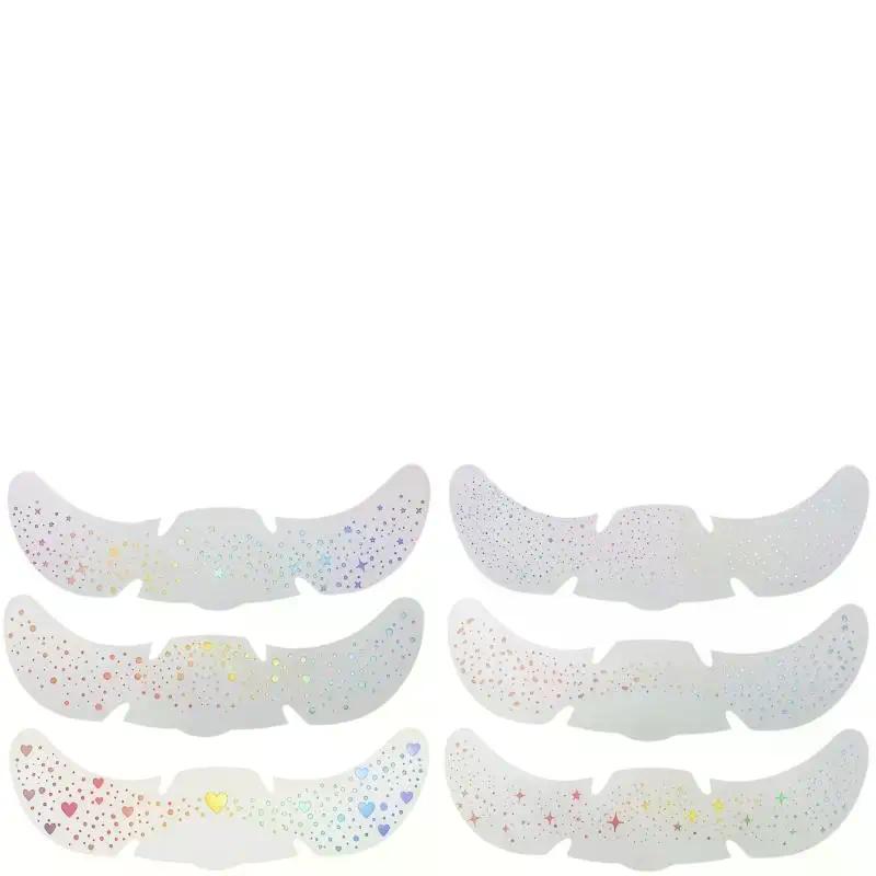 1 Blatt Glitzer- Sommersprossen Holografische Aufkleber Wasserdicht Herz-Sommersprossen Temporäre Tattoo-Aufkleber Gesicht Make-up